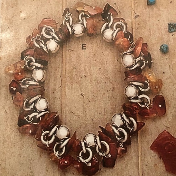 Silpada Very Rare Sterling Silver & Carnelian Bead ChaCha Stretch Bracelet - Picture 15 of 15